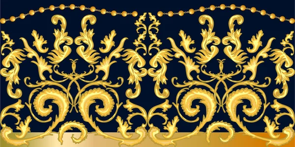 Золотая граница барокко . — стоковый вектор