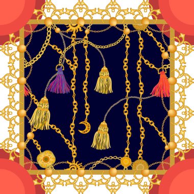 Barok motif ve modaya uygun renk paleti ile eşarp.