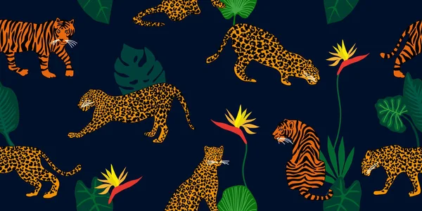 Jungle dreams. Animal print with ethnic motifs. — Stock Vector