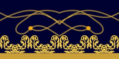 Altın zincirler ile Barok sınır.