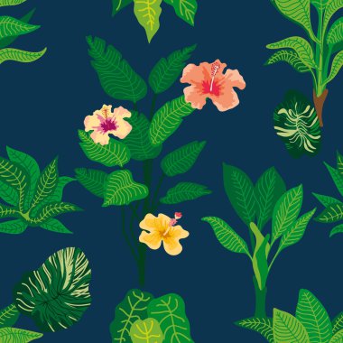 Fantezi tropikal yaz bahçesi. 