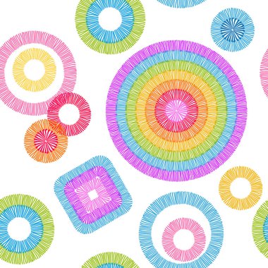 Etnik motifler ile soyut baskılar.