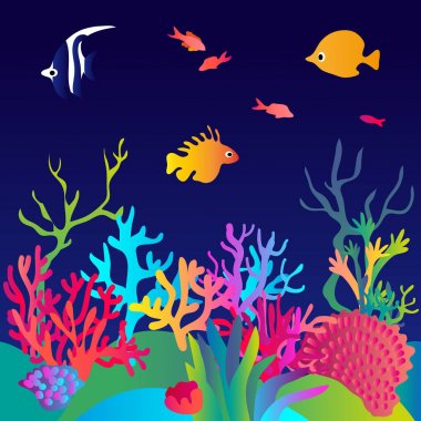 Tropikal resif hayatı.