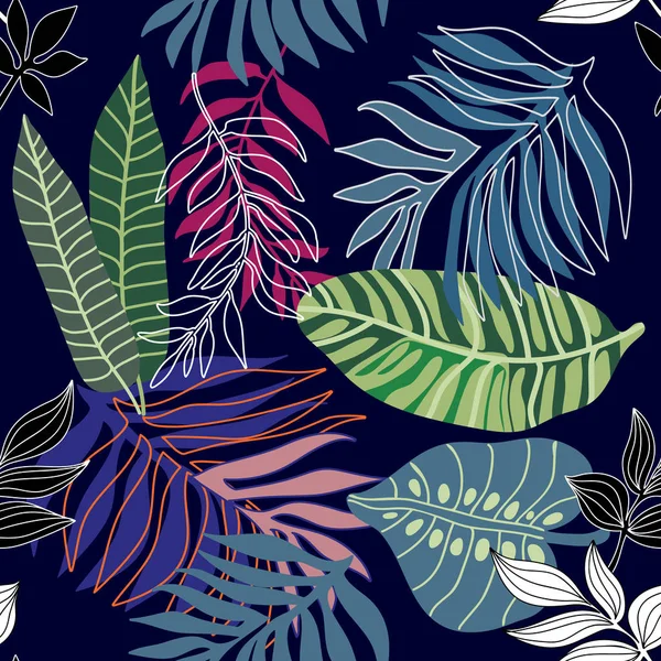 Trendy tropische print. — Stockvector