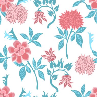 Japon motifli çiçek baskısı.