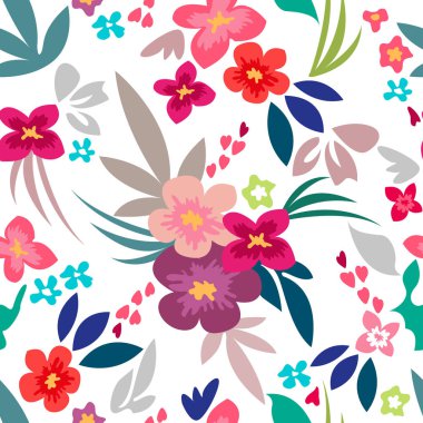 Güzel bir yaz bahçesi. Stilize dijital resim.