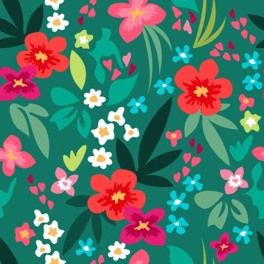 Güzel bir yaz bahçesi. Stilize dijital resim.