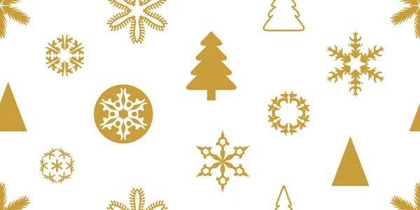 Goldene frohe Weihnachten nahtloses Muster mit geometrischen Motiven. — Stockvektor