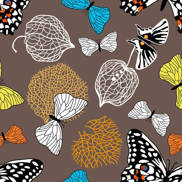 Papillons d'automne colorés . — Image vectorielle