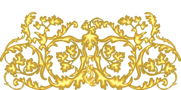 Beautiful golden border with baroque motifs. — Stock Vector