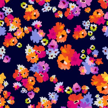 Renkli kır çiçekleri ile sevimli desen. 