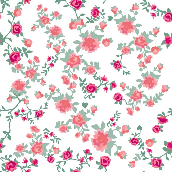 Modèle de tissu classique avec de petites fleurs . — Image vectorielle
