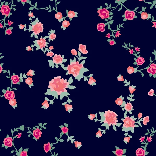 Klassiek patroon met kleine bloemen. — Stockvector