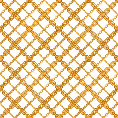 Altın zincirler ve kordonlar ile dikişsiz desen.