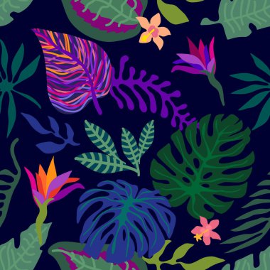 Fantezi Tropikal Baskı.