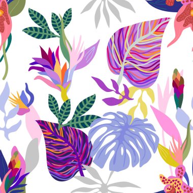 Fantezi Tropikal Baskı.