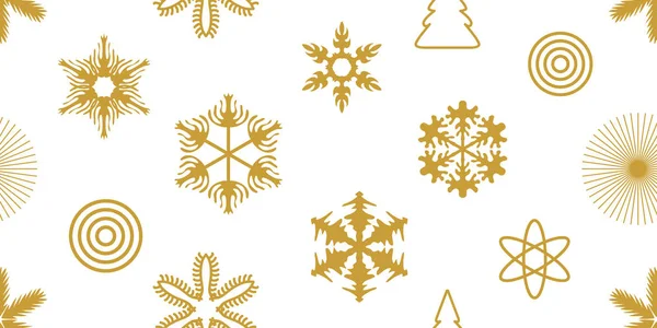 Arany hópelyhek és ünnepi szimbólumok. — Stock Vector