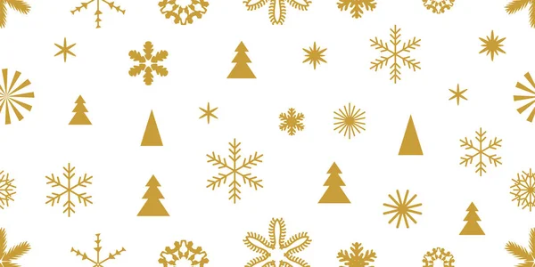 Flocos de neve dourados e elementos com ornamentos . — Vetor de Stock