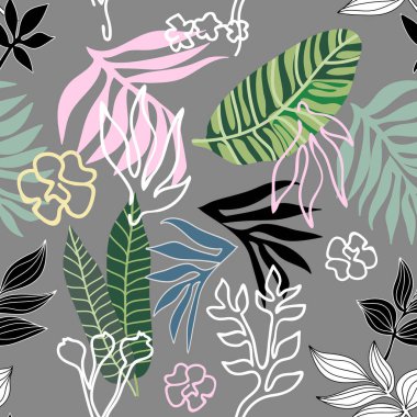 Palmiye yaprakları ile Seamless Modeli.