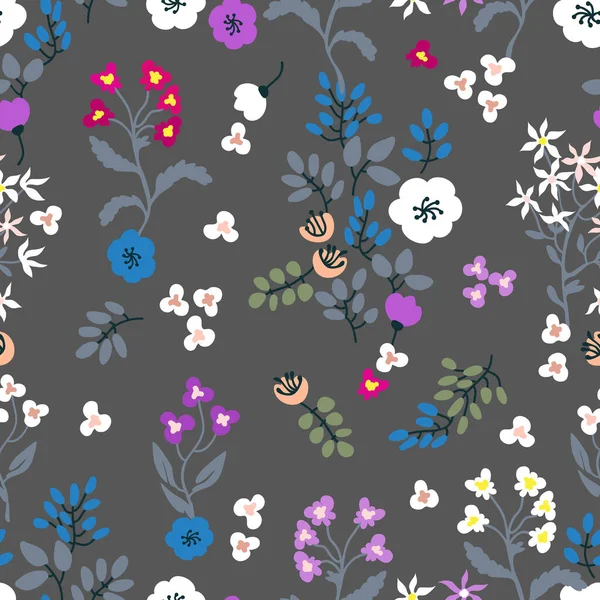 Seamless print with wild flowers. — Stock Vector