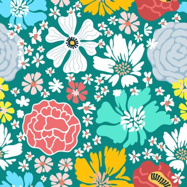 çiçek açan çiçekler ile Seamless Modeli.