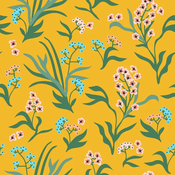 Estampado vintage con pequeñas inflorescencias . — Vector de stock