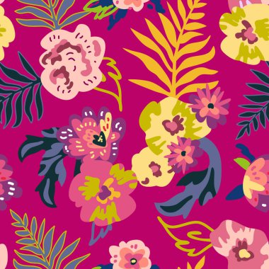 Sketchy çiçek desenli.