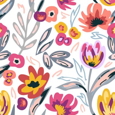 Sketchy çiçek desenli.