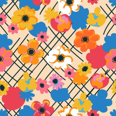 Çizgileri olan çizgili çiçek deseni.