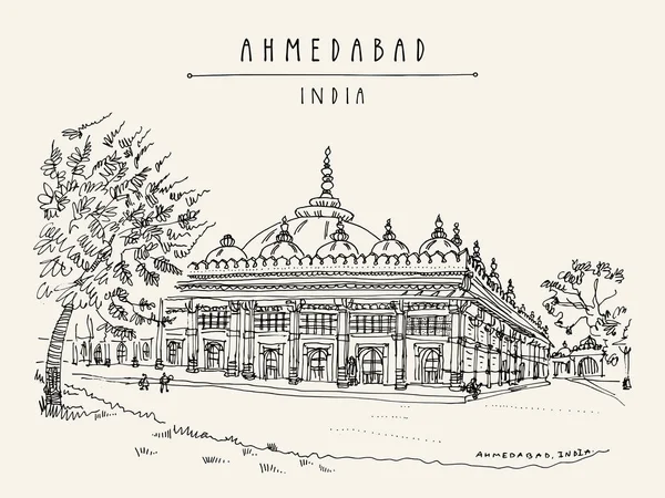 Tombeau Cheikh Ganj Bakhsh Sarkhej Roza Près Ahmedabad Ahmadabad Gujarat — Image vectorielle