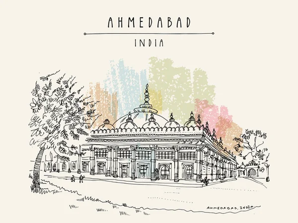 Tumba Del Jeque Ganj Bakhsh Sarkhej Roza Cerca Ahmedabad Ahmadabad — Vector de stock