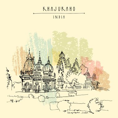 Khajuraho, Hindistan, antik Hindu Tapınağı 