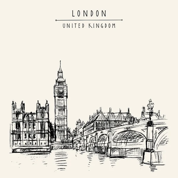 Londra, İngiltere, Birleşik Krallık. Big Ben, Parlamento, river Thames ve Westminster Köprüsü.