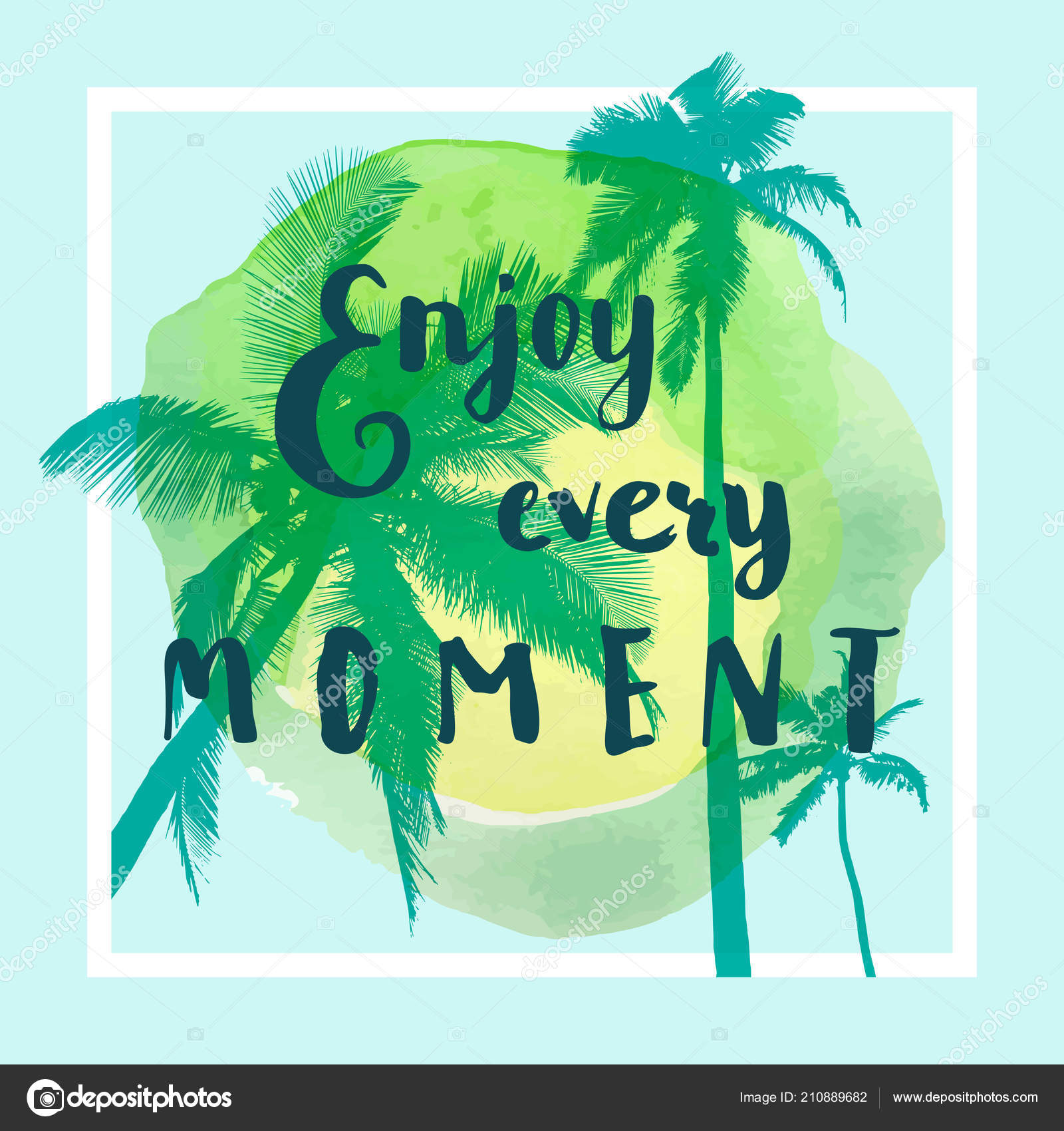 Enjoy every moment hand lettering positive quote Vector Image