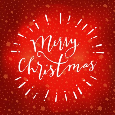 Neşeli Noel teklif kaligrafi tebrik kartı yıldız ile kış gökyüzü arka plan üzerinde