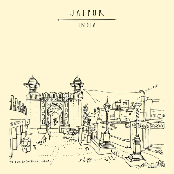Jaipur Rajasthan Inde Galta Gate Site Patrimonial Jaipur Fait Partie — Image vectorielle
