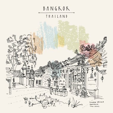 Bangkok, Tayland, Asya'daki Çin tapınağı. Wat Mangkon Kamalawat