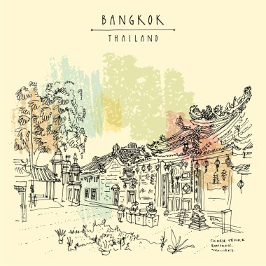 Bangkok, Tayland, Asya'daki Çin tapınağı. Wat Mangkon Kamalawat