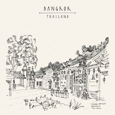 Bangkok, Tayland, Asya'daki Çin tapınağı. Wat Mangkon Kamalawat