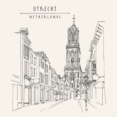 Utrecht, Hollanda, Avrupa. Dom Kulesi (Katedral Kulesi). H