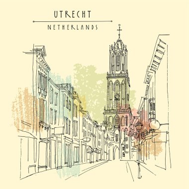 Utrecht, Hollanda, Avrupa. Dom Kulesi (Katedral Kulesi). H