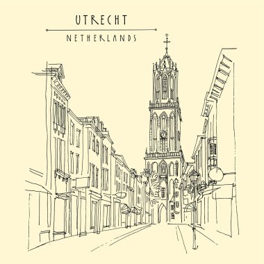Utrecht, Hollanda, Avrupa. Dom Kulesi (Katedral Kulesi). H