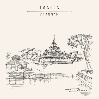 Yangon (Rangoon), Myanmar (Burma), Güneydoğu Asya. Karaweik 