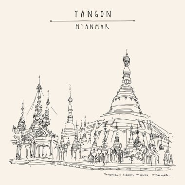 Yangon (Rangoon), Myanmar (Burma), Güneydoğu Asya. Shwedagon pag