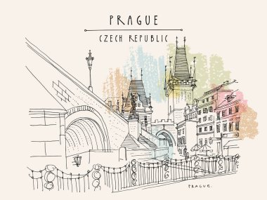 Prag, Çek Cumhuriyeti. Charles Bridge (Karluv Most). Prag ailesi.
