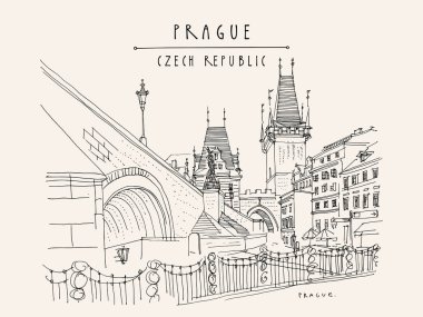 Prag, Çek Cumhuriyeti. Charles Bridge (Karluv Most). Prag ailesi.