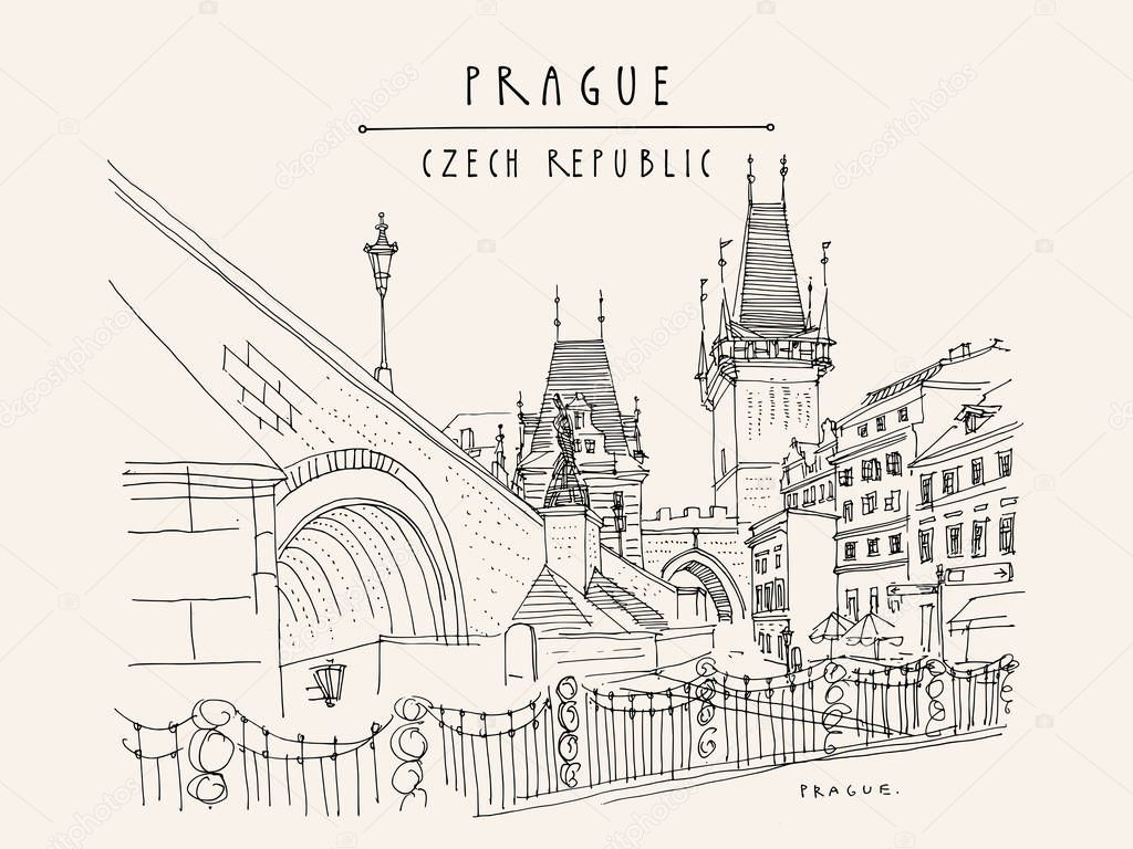 Prague, Czech Republic. Charles Bridge (Karluv Most). Prague fam