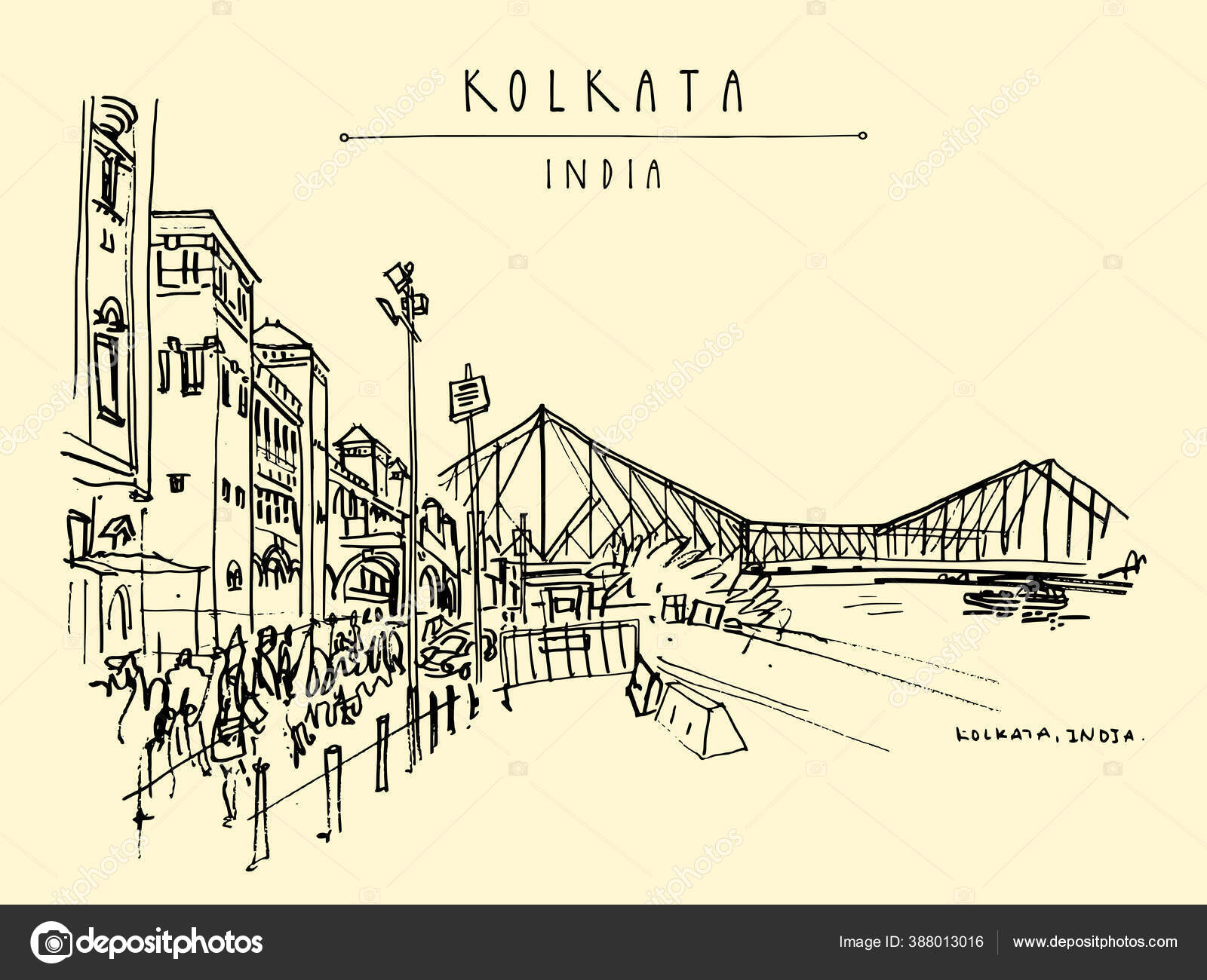 Kolkata City Sketch Photos, Images and Pictures