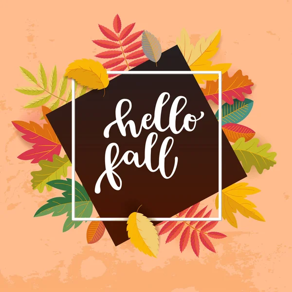 Bannière Promotion Hello Fall Pour Marketing Sur Les Médias Sociaux — Image vectorielle