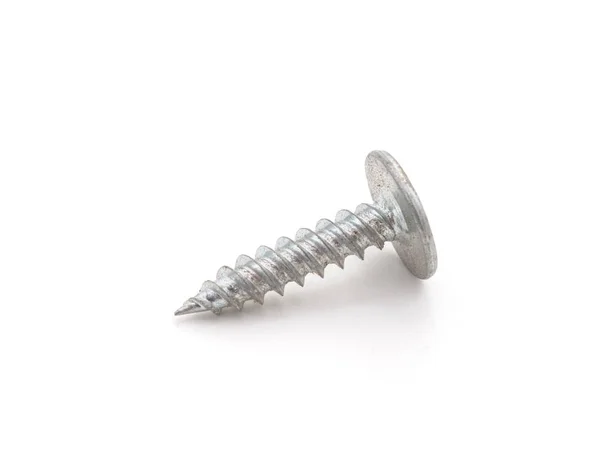 One Metal Screw Isolated White Background — Stock Photo, Image